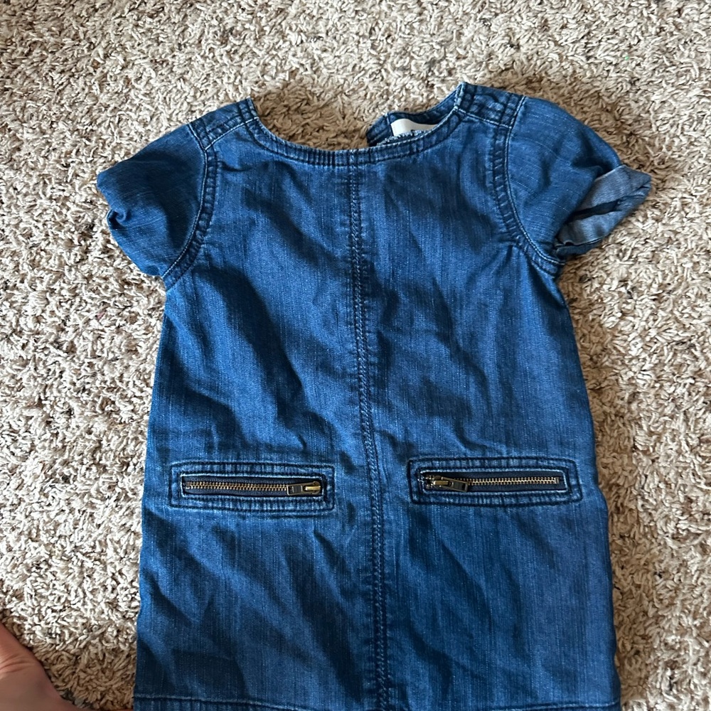 Blue Denim Dress with Zipper Pockets
